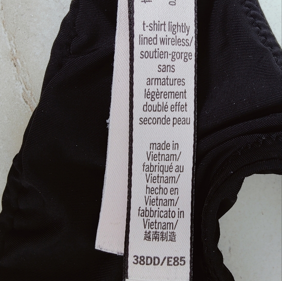 Victoria's Secret Black T-shirt Lightly Lined Wireless Bra, Sz 38DD - Picture 8 of 13